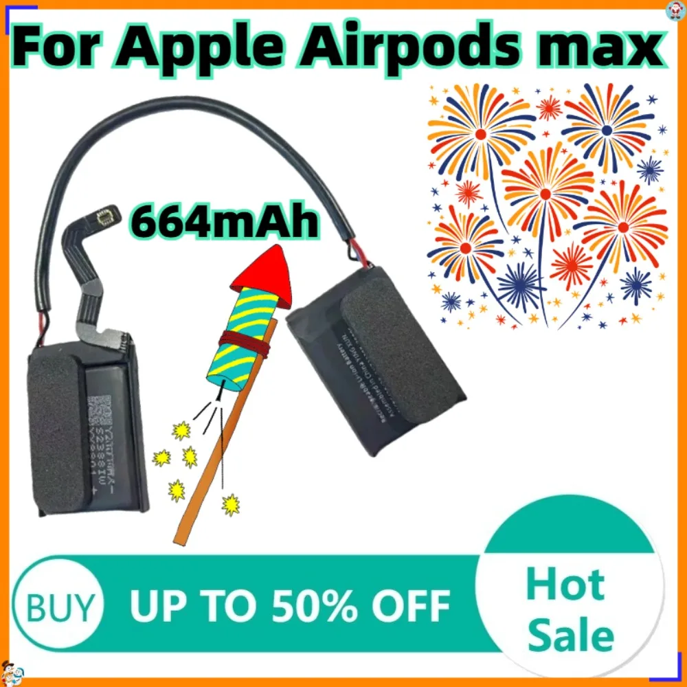

Over-ear Bluetooth Headphone 664mAh Battery A2096 A2165For AirPods Max