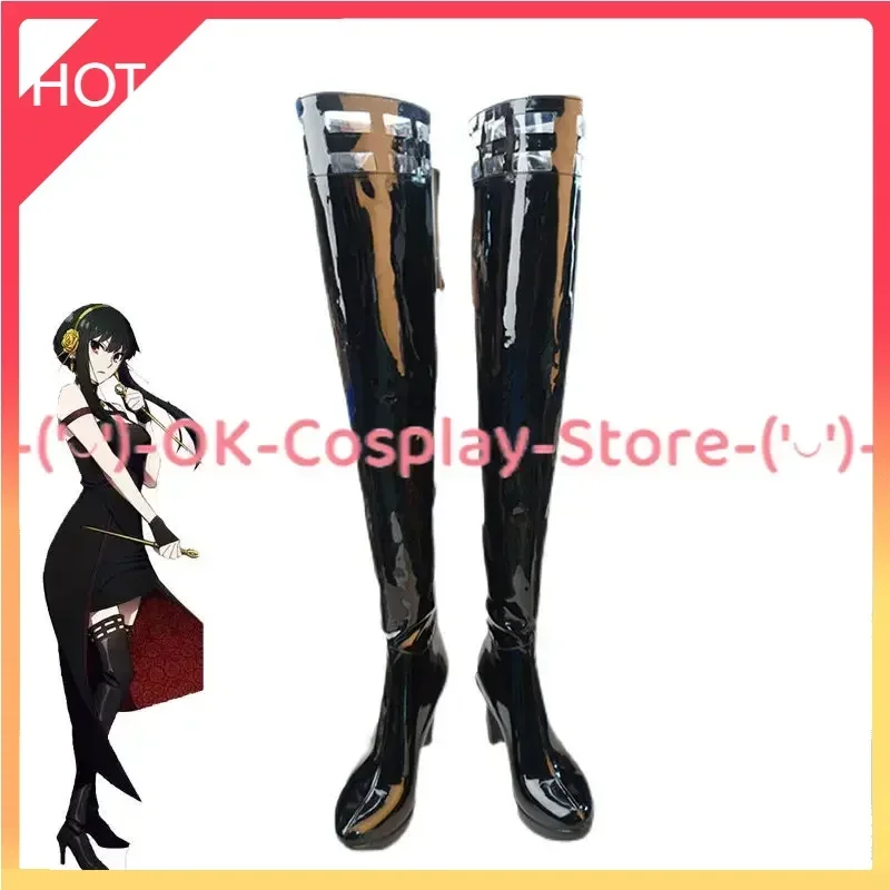 

Cosplay[Custom Made] Yor Forger Cosplay Shoes High Heel PU Leather Shoes Anime Cosplay Boots Halloween Carnival Prop
