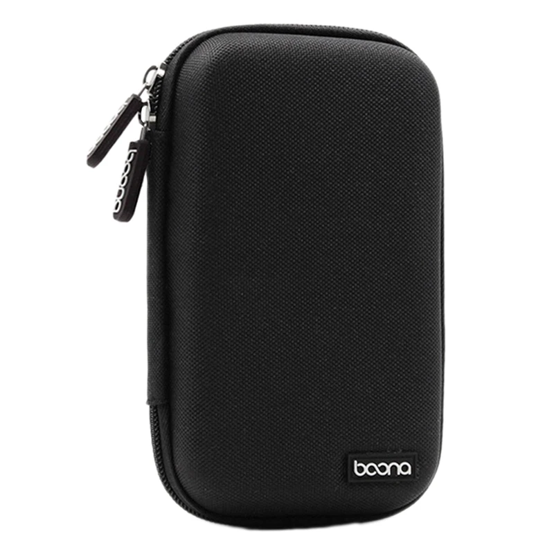 2X BOONA Portable Waterproof Storage Bag For 2.5-Inch Mobile Hard Drive Power Supply USB Drive Data Dable Headset Black