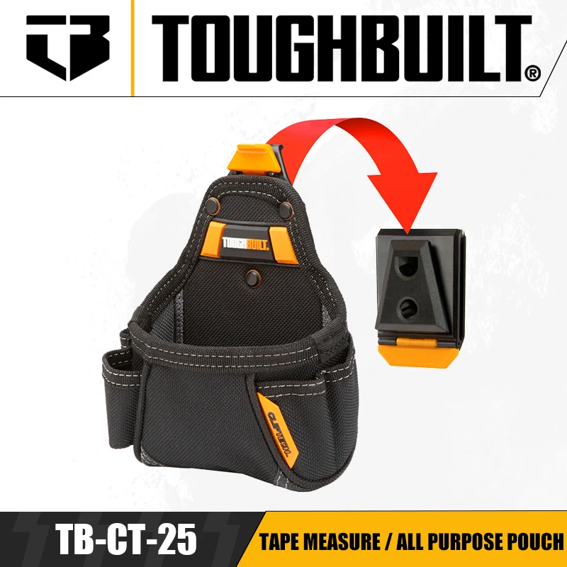 TOUGHBUILT TB-CT-25 Tape Measure / All Purpose Pouch Portable Storage Belt Pouch Tool Organizer Pouch Power Tool Accessories