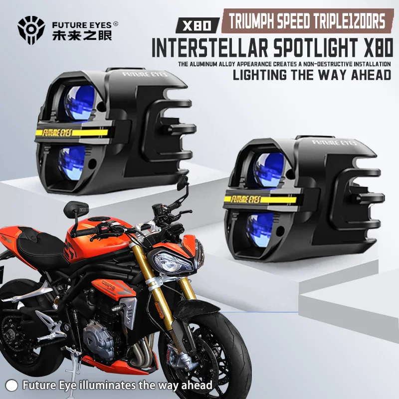 

FUTURE EYES X80-LED For Triumph Speed Triple 1200RS Spotlight With Cable, Backlight Switch, Trailer Sunshade Auxiliary Light