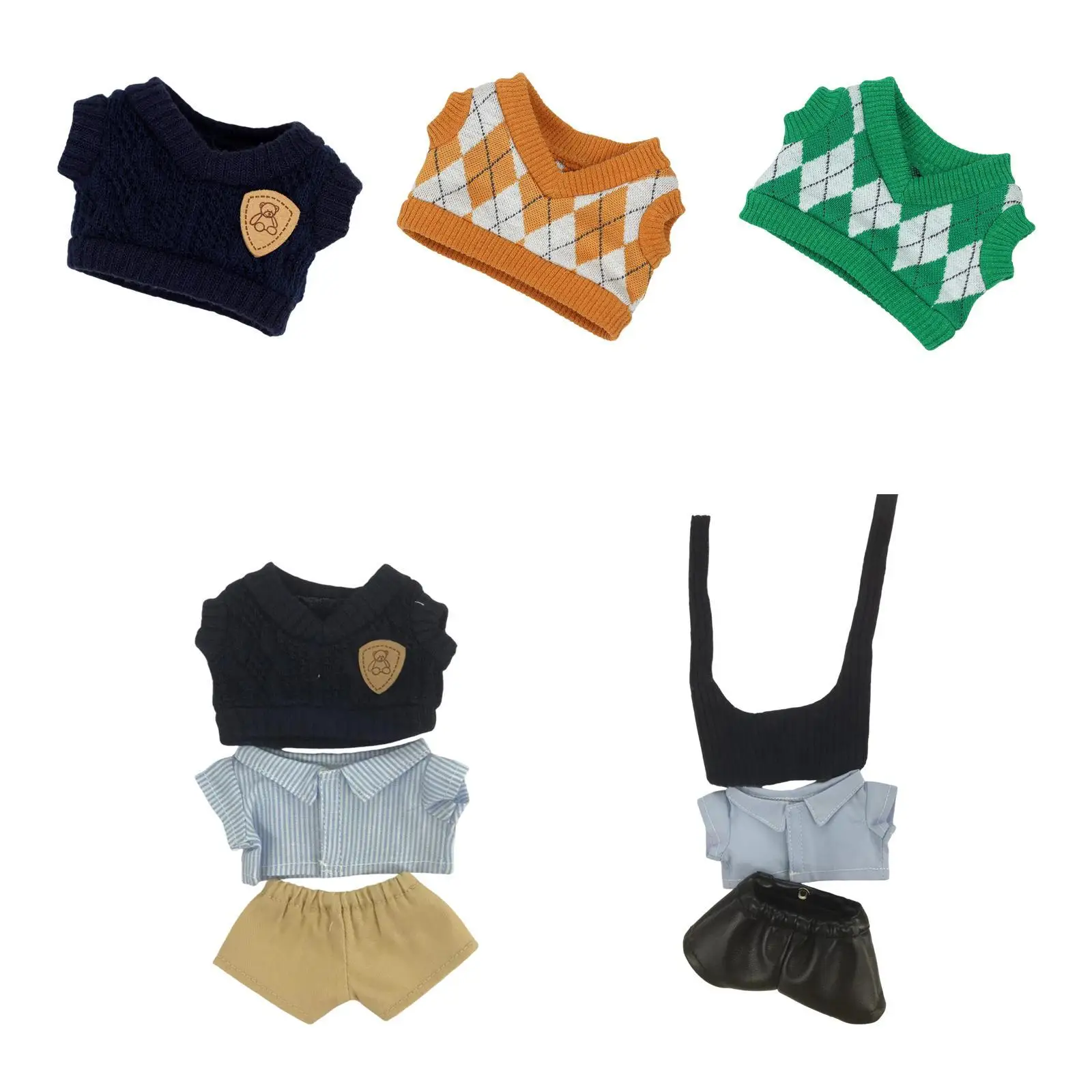 

Комплект плюшевой куклы, мягкая плюшевая игрушка, наряд, модные мягкие аксессуары для кукол, одежда с мягкими животными, милая для куклы 15 см 17 см