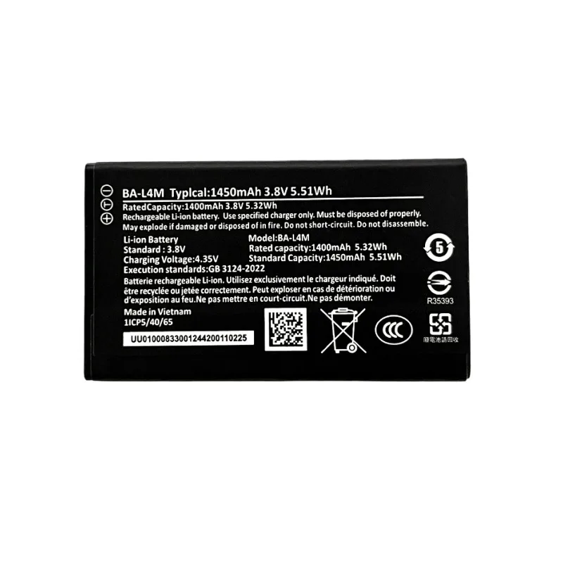 

BA-L4M BAL4M mobile Phone Battery 3.8V 1450mAh for 3210 4G/NK 220 4G/235 4G Rechargeable Battery