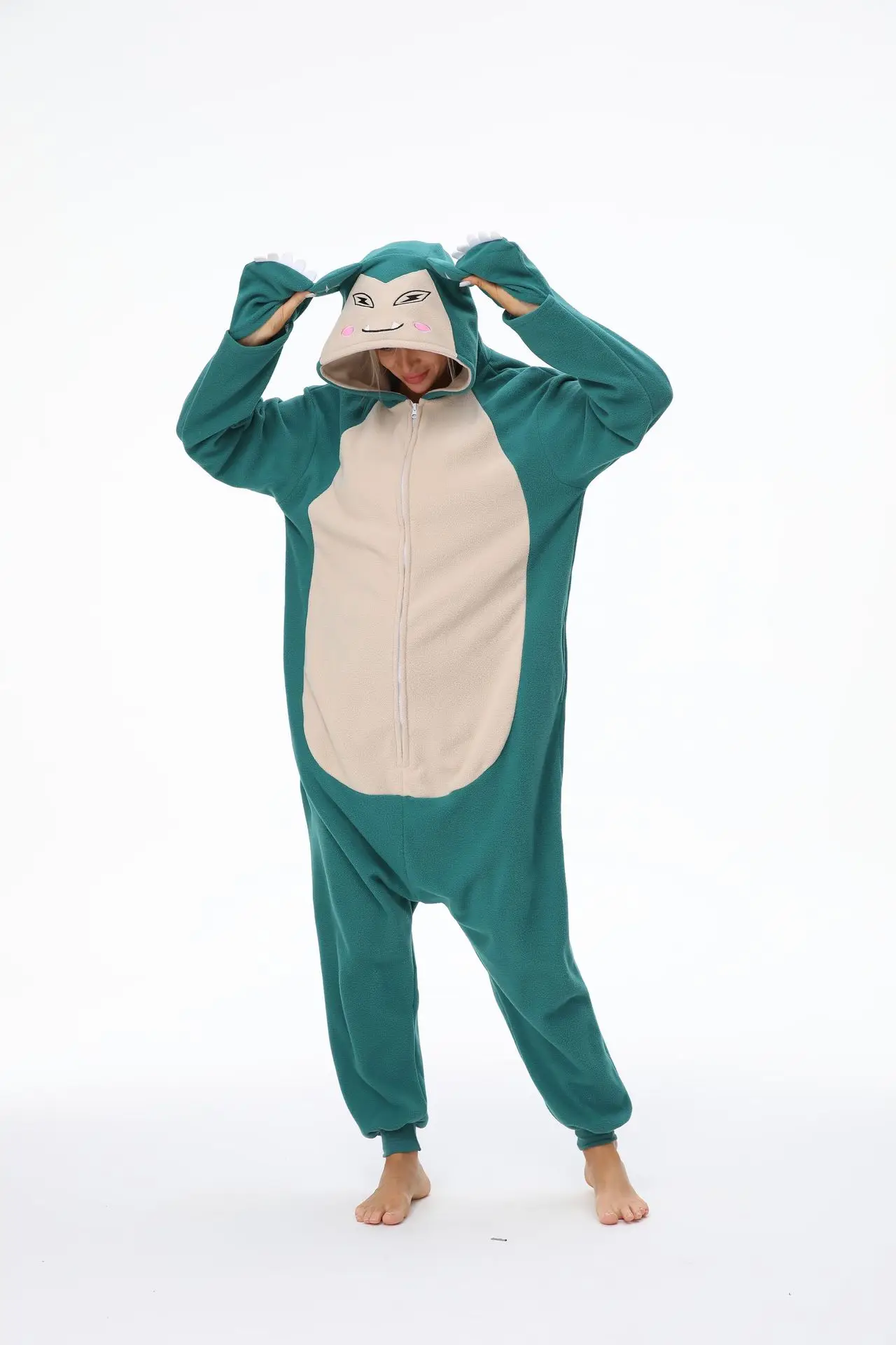 

Новый костюм кигуруми с изображением животных, молния, зверя, мультяшный костюм, пижама из снорлакса, комбинезоны в стиле аниме для взрослых, пижама, флисовое цельное боди