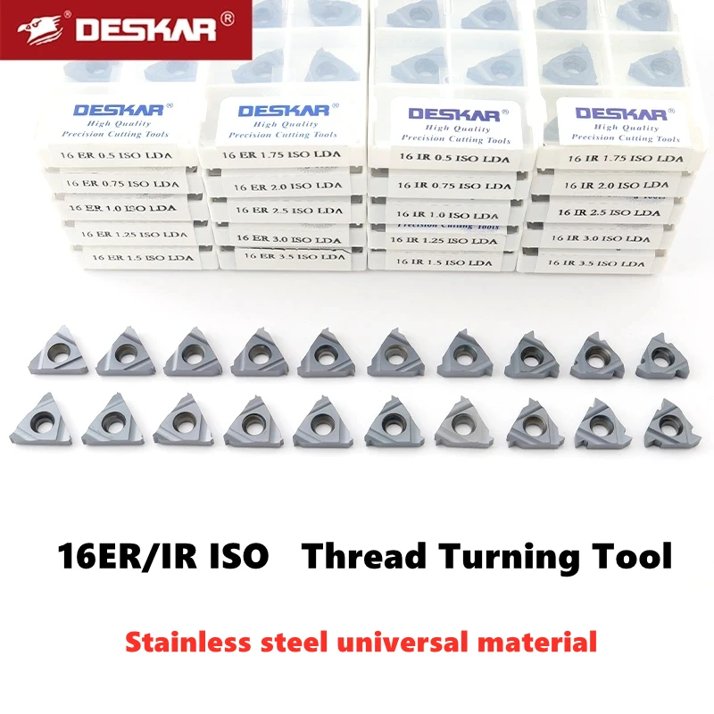 

Deskar 16Er 16Ir 0.5Iso 0.75Iso 1.0Iso 1.25Iso 2.0Iso 2.5Iso Ag55 Ag60 G55 G60 Lda Ldc Threading Carbide Insert Cnc Lathe Cutter