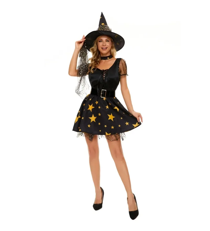 

Halloween Lady Witch Costume Magic Sorceress Cosplay Fancy Party Dress