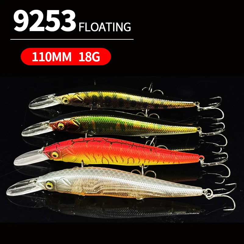 

18g 110mm Floating Minnow Fishing Lure Long Casting Wobbler Artificial Hard Bait for Trout Saltwater Swimbait Jerkbait Equipment