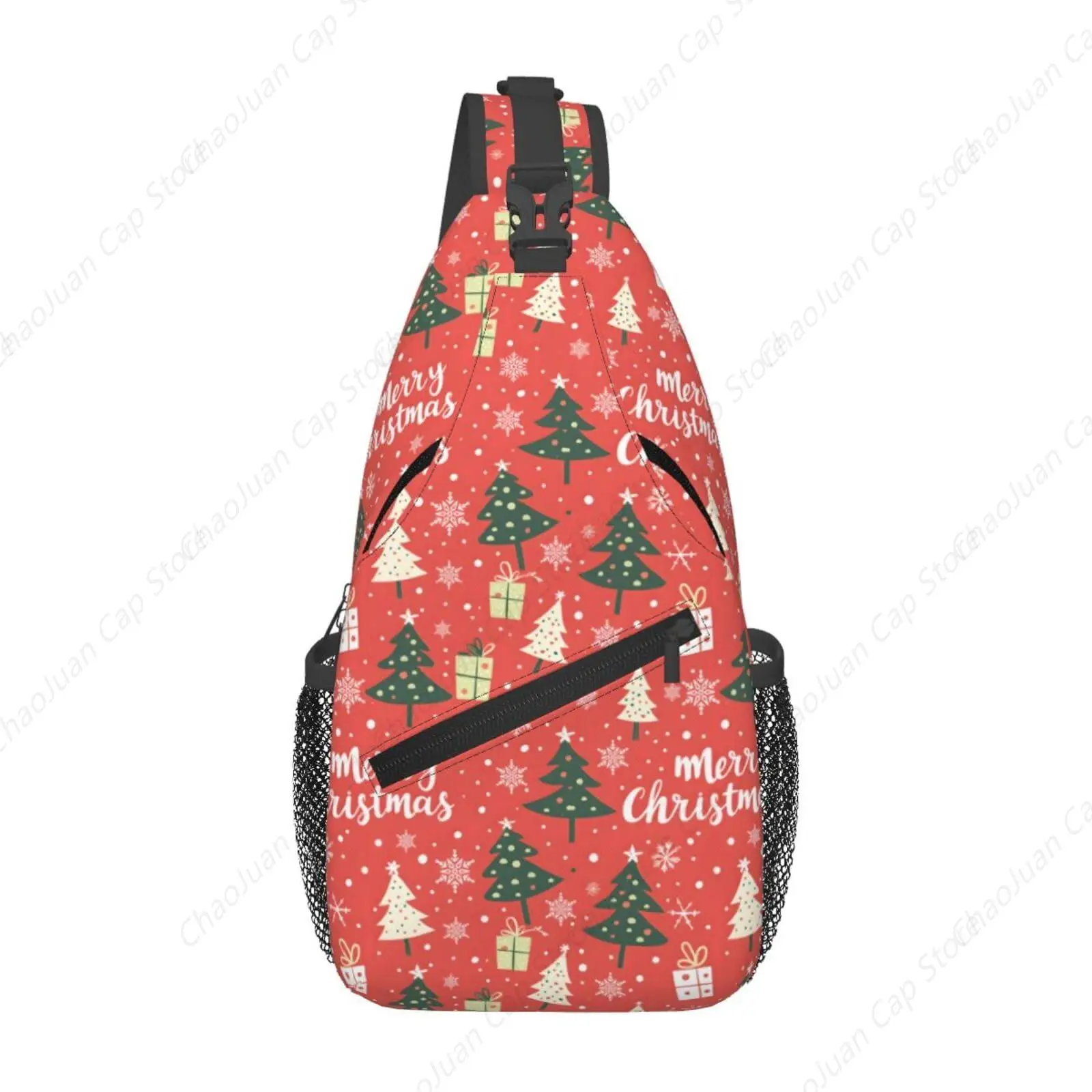 Christmas Sling Bag Snowman Crossbody Shoulder Bag Christmas Trees Gifts Casual Chest Bag Gym Cycling Travel Hiking
