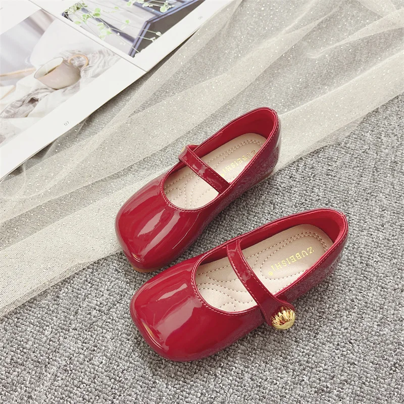 Girls Flat Leather Shoes Soft Soled Princess Shoes Leisure Kids Ballet Flats Toddler Autumn Baby Dancing Shoes Girls Flat Shoe