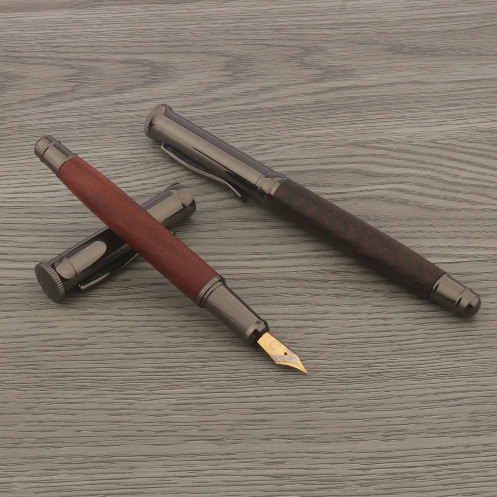 

1pc Red sandalwood Fountain Pen wood Wenge Gun Grey Stationery Office School Supplies ink pens