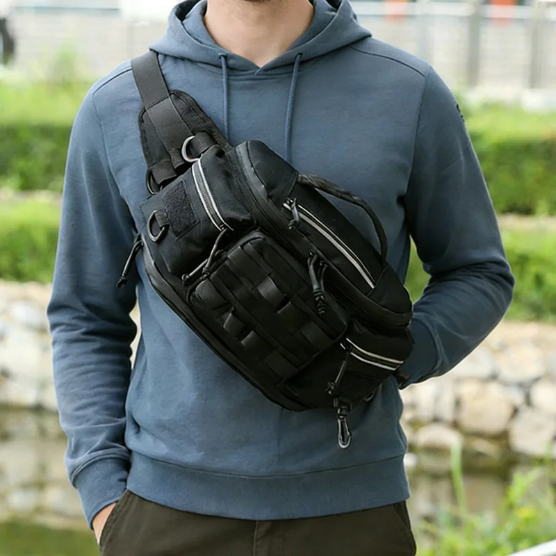 

Мужская многофункциональная нагрудная сумка-слинг через плечо для активного отдыха, спорта, походов, велоспорта, кроссбоди, с системой MOLLE, для кемпинга и путешествий