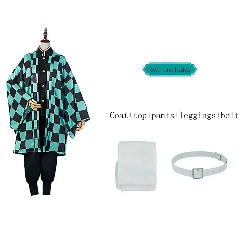 Demon Slayer Kamado Tanjirou Zenitsu Abito Costume Cosplay Anime Set per bambini Uomo Abito di Halloween Uphallwaen Donna Bambini