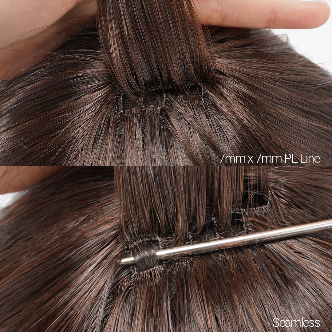 Custom Made Women's Fishnet PE Line Base Integration Toppers Grade Hair Chinese Hair Type