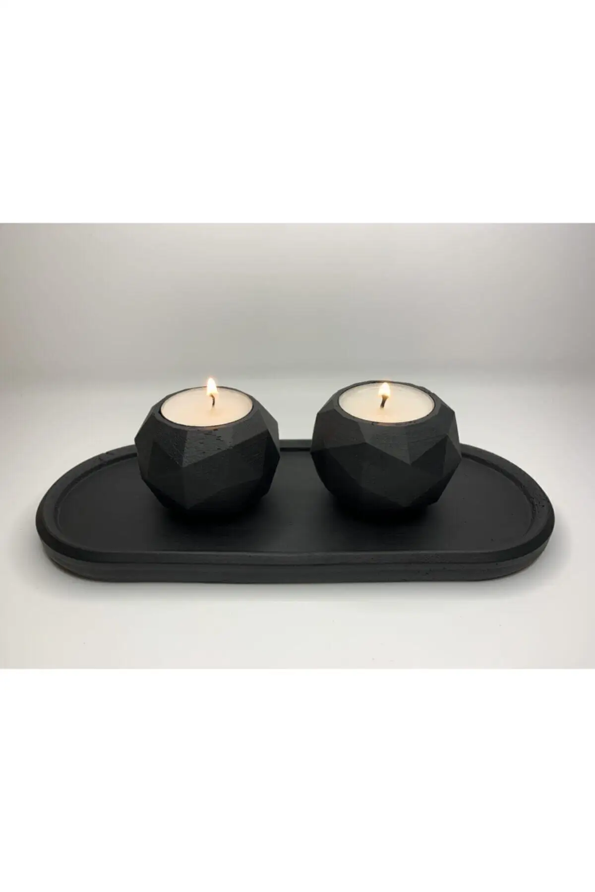 Handmade Black Candle Holder Set table design