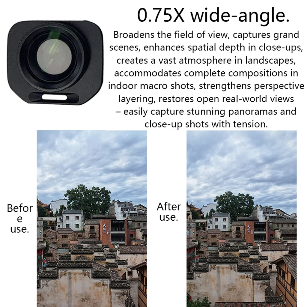 0,75-fach-Weitwinkelobjektiv für Insta360 Luna PRO Ultra, 108 Grad, HD, optisches Glas, magnetische Halterung, ölbeständig, für Luna Ultra-Kamera. – Detail 4