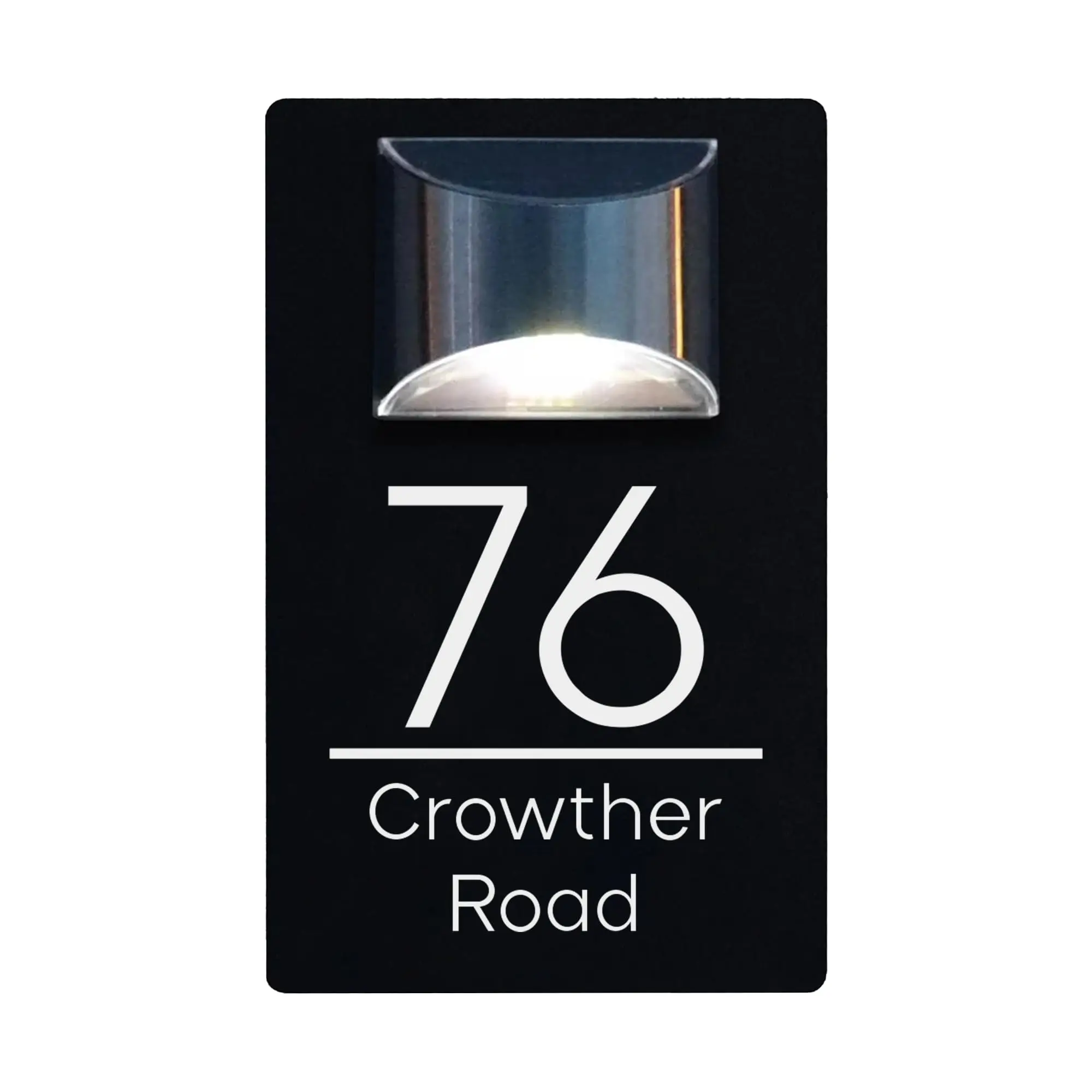 Outdoor House Number Sign Customizable Acrylic Address Plaque with Solar Light LED Illumination Wall-Mounted Glow-in-the-Dark Do