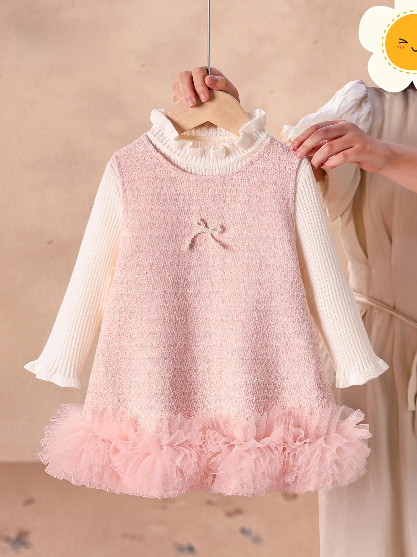 princ-sle-cotton-dr-set-for-toddler-girls-soft-comfortable-breathable-spring-autumn-faionable-knot-design