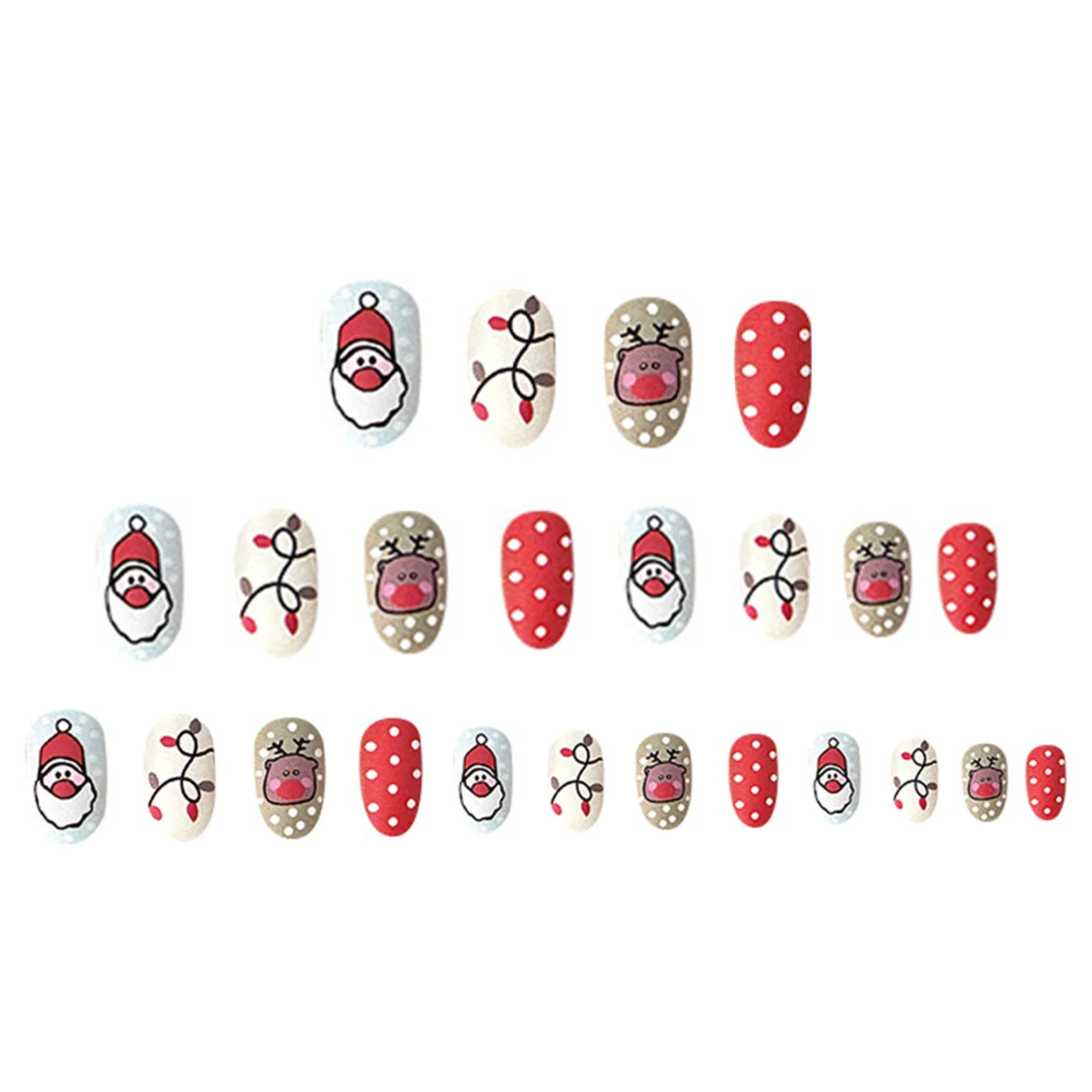 Christmas Frosted Fake Nails Polish-Free Fake Nails for Women for Creating Christmas Atmosphere