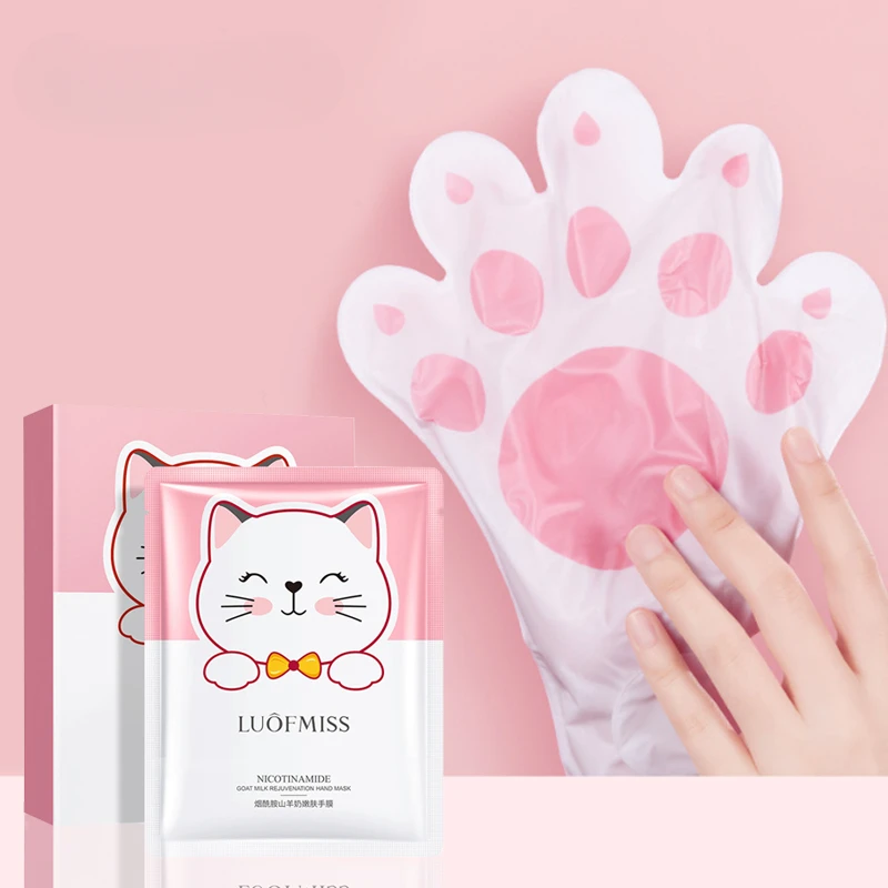 1/3bag Niacinamide Goat Milk Rejuvenation Cat Hand Mask Moisturizing Tender Skin Care Exfoliating Calluses Repairing Cuticles