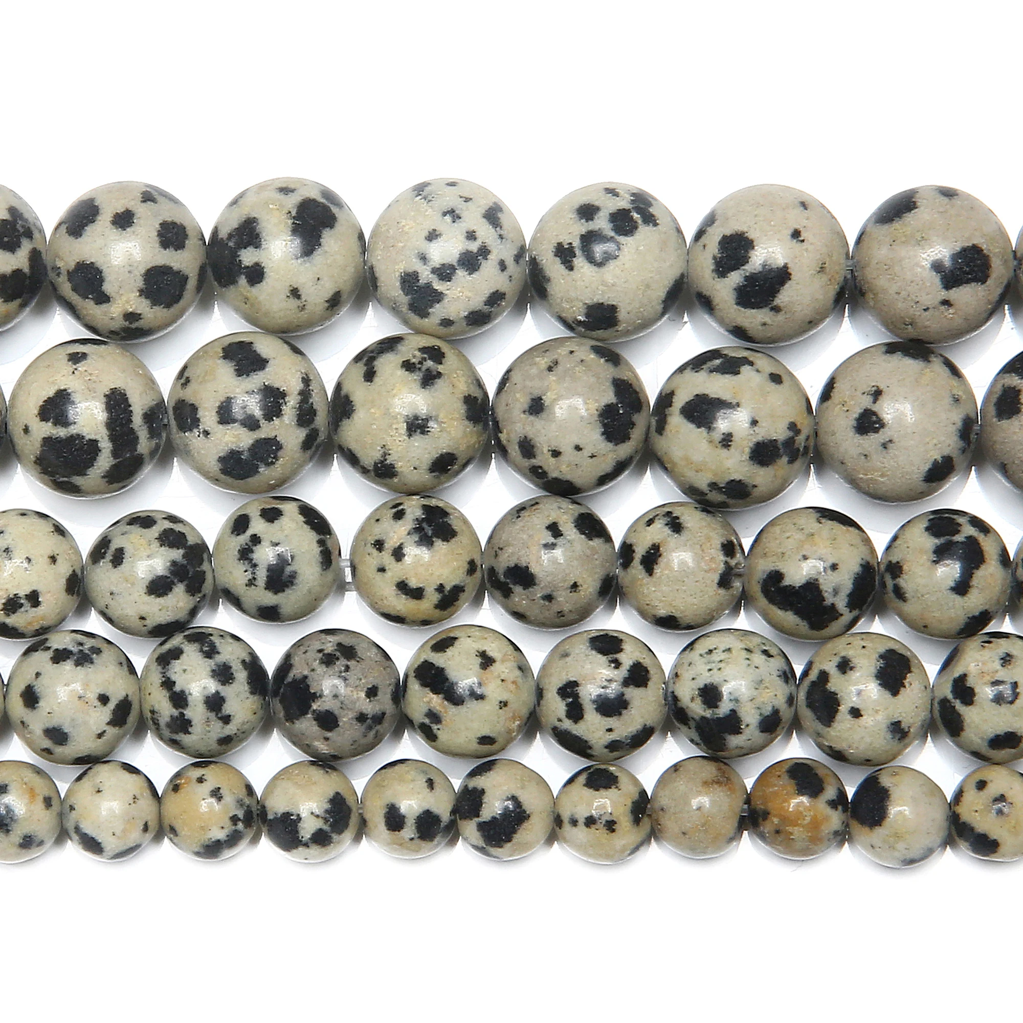 Natural Stone Dalmation Jasper Round Beads 15