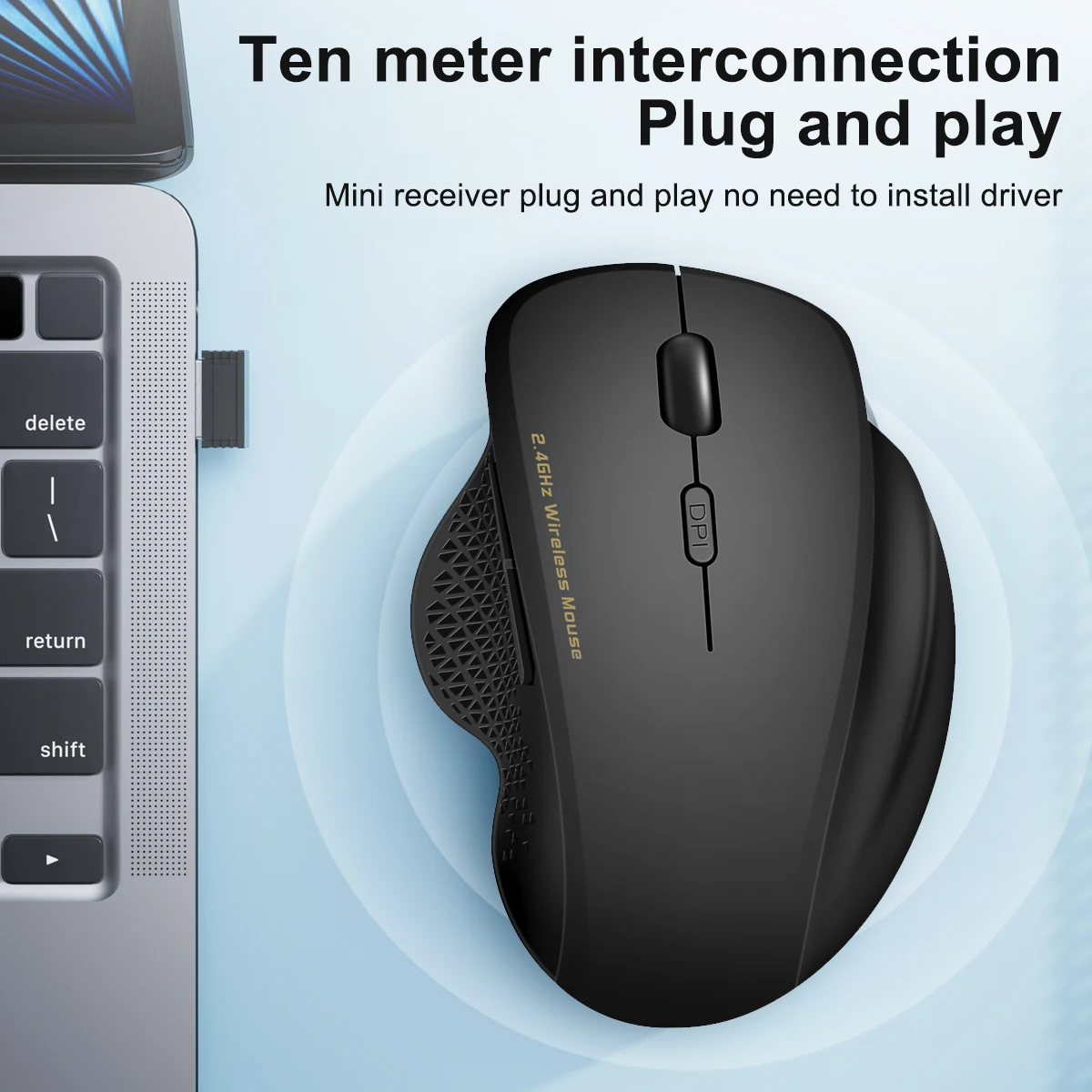 Drahtlose Maus 2,4 GHz Maus Ergonomische 1600 DPI 6 Stumm Tasten Maus Für MacBook Tablet Laptops Computer PC 2,4G Mäuse