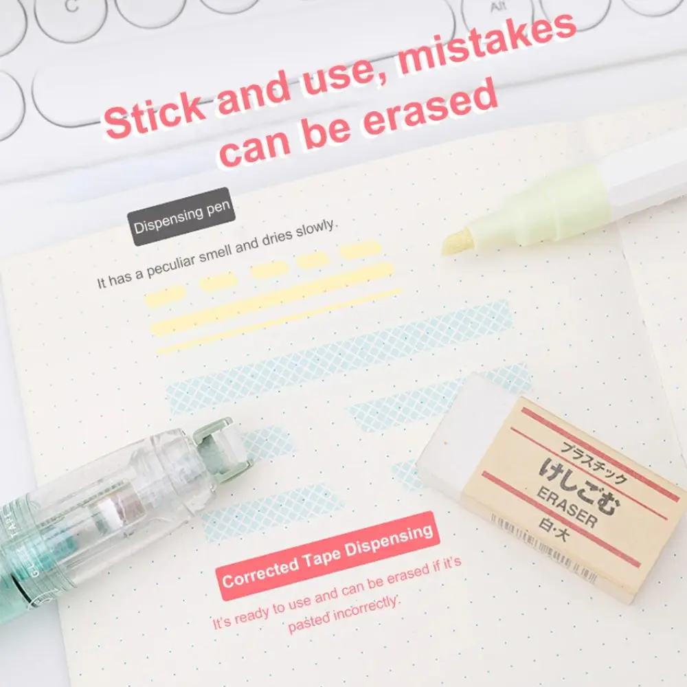Penna per colla a punti adesivo biadesivo Nastro per correzione nucleo sostituibile ad alta viscosità Nastro adesivo Cancelleria di grande capacità