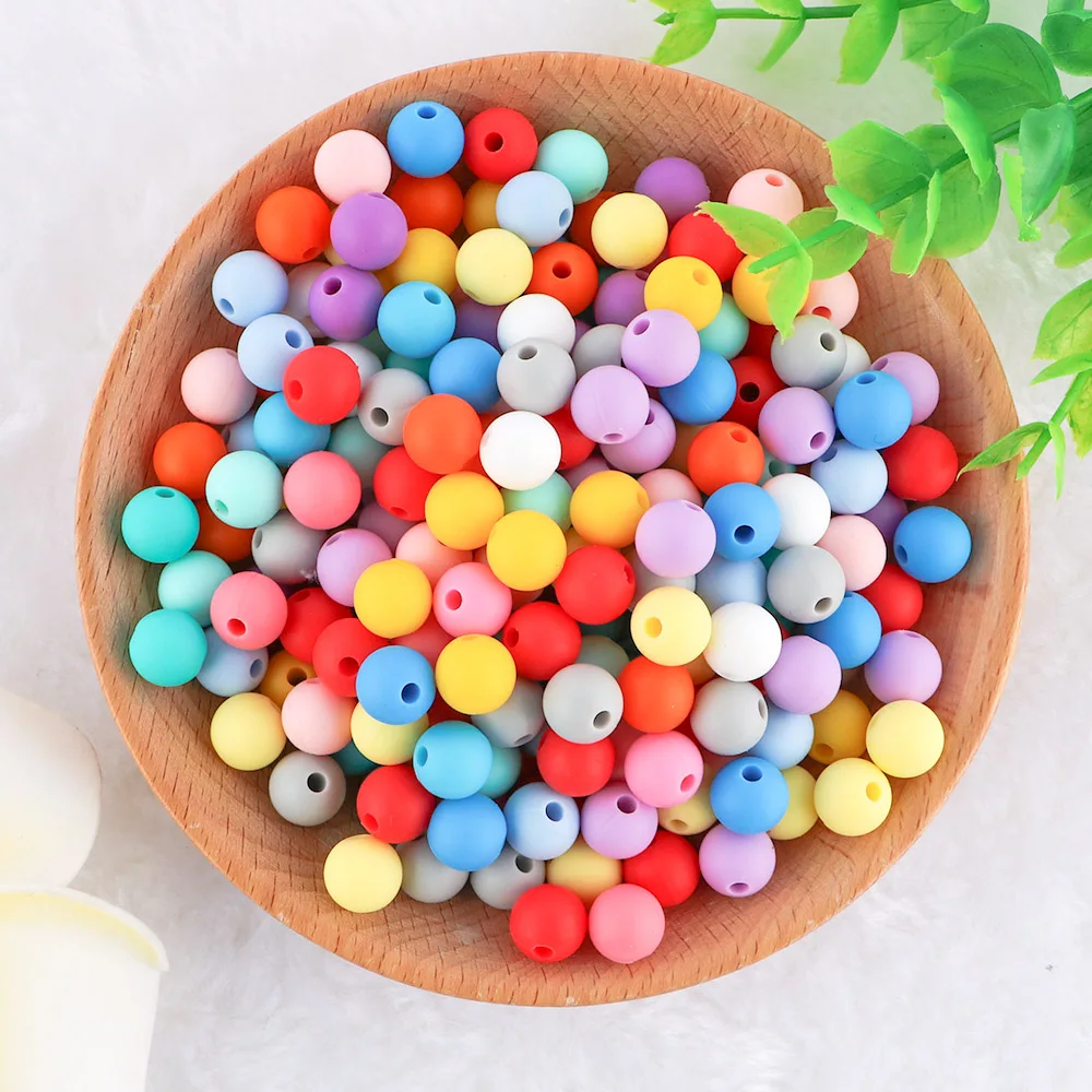 Sunrony 100-1000Pcs Silicone Beads 12mm Round Bead For Jewelry Making Bulk DIY Pacifier Chain Bracelet Necklace Accessories