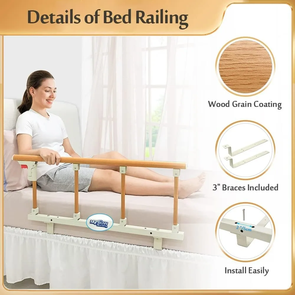 Bed Rails for Elderly Adults Bed Assist Bar for Seniors Bedside Handle Cane Hospital College Dorm Collapsible Bed Rail