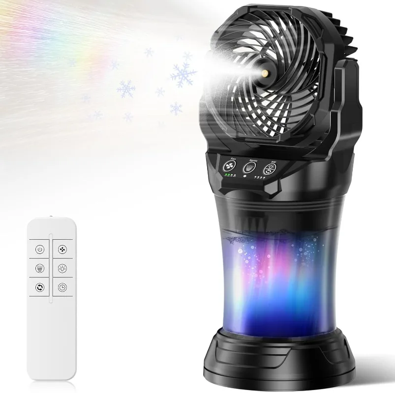 

Misting Fan, Portable Misting Fan with 2L Water Tank, 30000mAh Battery, 180° Adjustable, 4 Speeds & 4 Mist Modes (Continuous/3S/