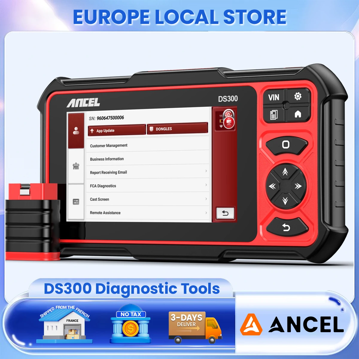 ANCEL DS300 – outil de Scanner OBD2 pour voiture, système complet de codage ECU, réinitialisation 28 + contrôle bidirectionnel, CANFD DOIP, mise à niveau gratuite à vie, 2025