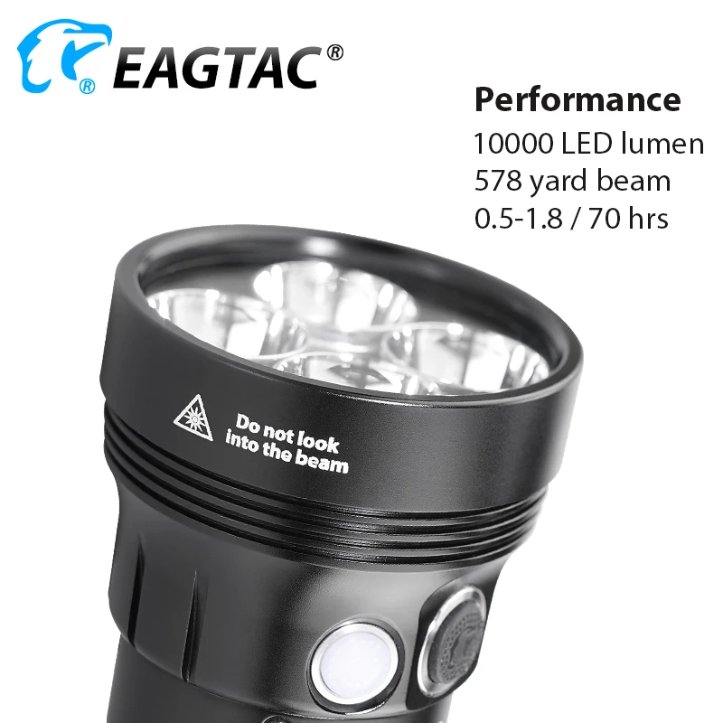 EAGTAC MX3T-C 10000 لومن 4 * SST70 SFT40 مصباح ليد جيب نوع C USB قابلة للشحن الشعلة قوة البنك وظيفة 531 متر المدمج في 18650