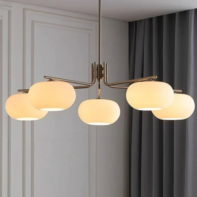 

Modern Milk White Glass Led Chandelier Lighting Living Dining Room Decor Led Pendent Lights Bedroom Hanging Light Luminaire