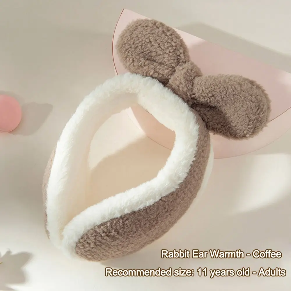 Cute Bowknot Ear Warmer Rabbit Ears Cold Protection Plush Earmuffs Windproof Soft Children Earflap