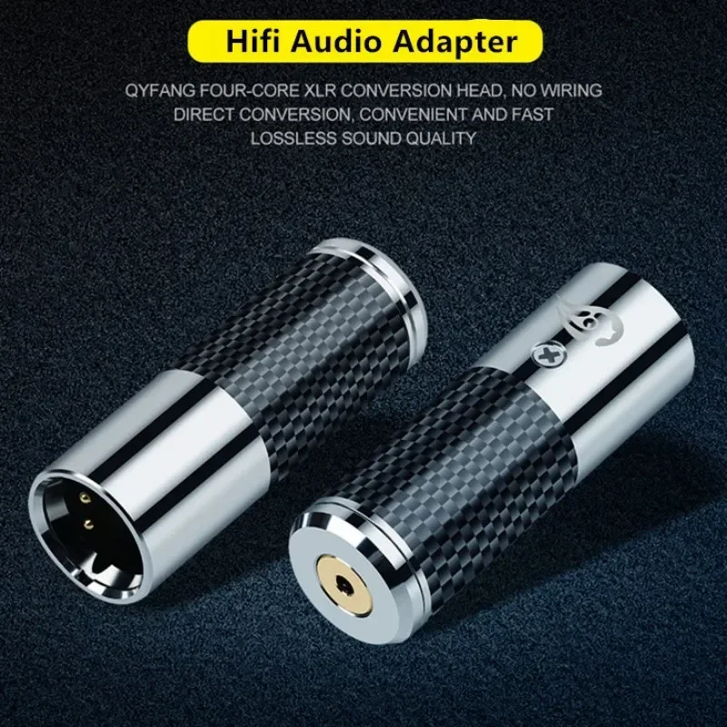 DAC Decode 4 Pin XLR Connector To 3.5 Jack 2.5 4.4 Plug Audio Adapter Male Female Converter Carbon Fiber Shell Stainless Steel