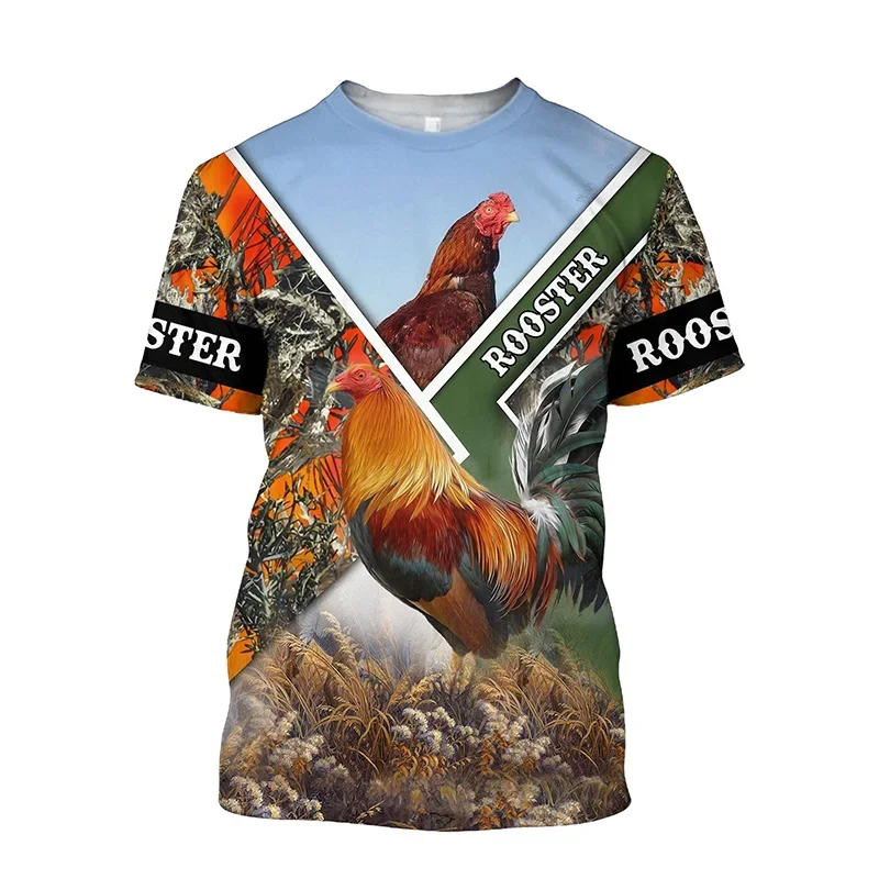 Fighting Rooster 3D Printed Summer Men's O-Neck T-shirt Casual Short Sleeve Oversized Pullover Fashion Streetwear Men Clothing