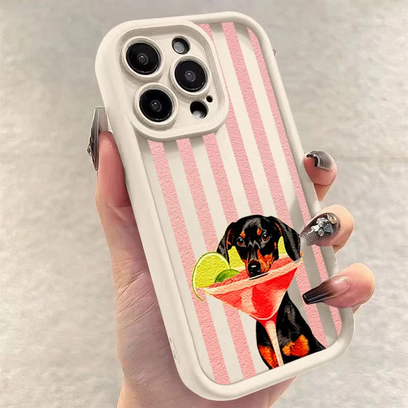 Cute Dog Striped Print Shockproof Phone Case for Xiaomi 14T 13T Pro 12T 15 14 pro 13 11 Lite 5G Shockproof Soft Silicone Cover view 3