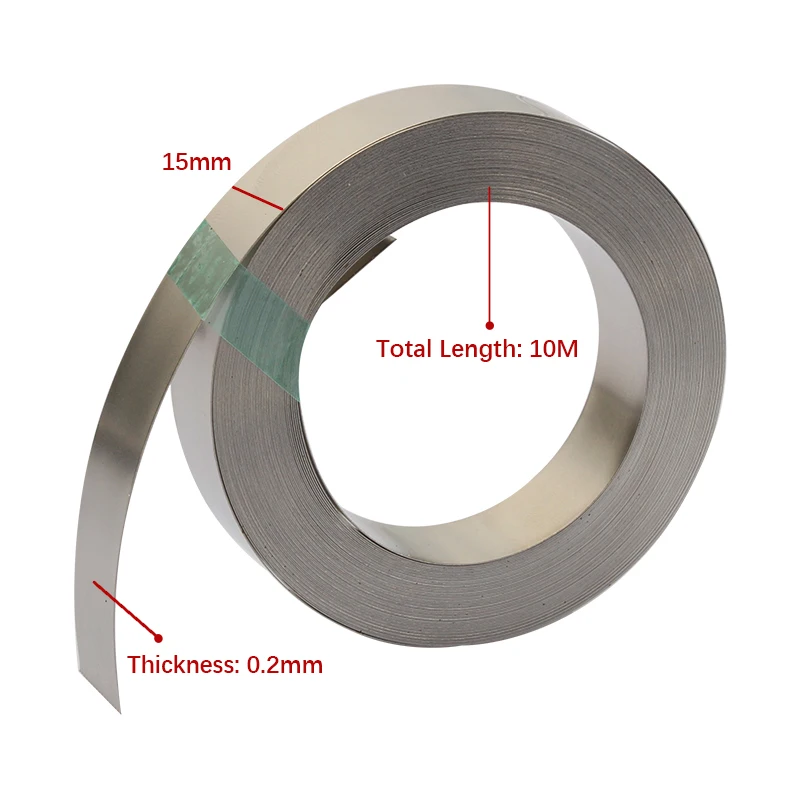 New 10M 15mm x 0.2 Nickel Plated Strip Tape For Li 18650 Battery Spot Welding Compatible For Spot Welder Machine