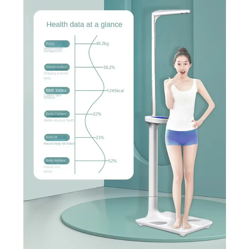 مقياس طبي رقمي بالموجات فوق الصوتية مقياس وزن الارتفاع للبالغين والأطفال يستخدم محلل الدهون في الجسم آلة قياس المياه BMI