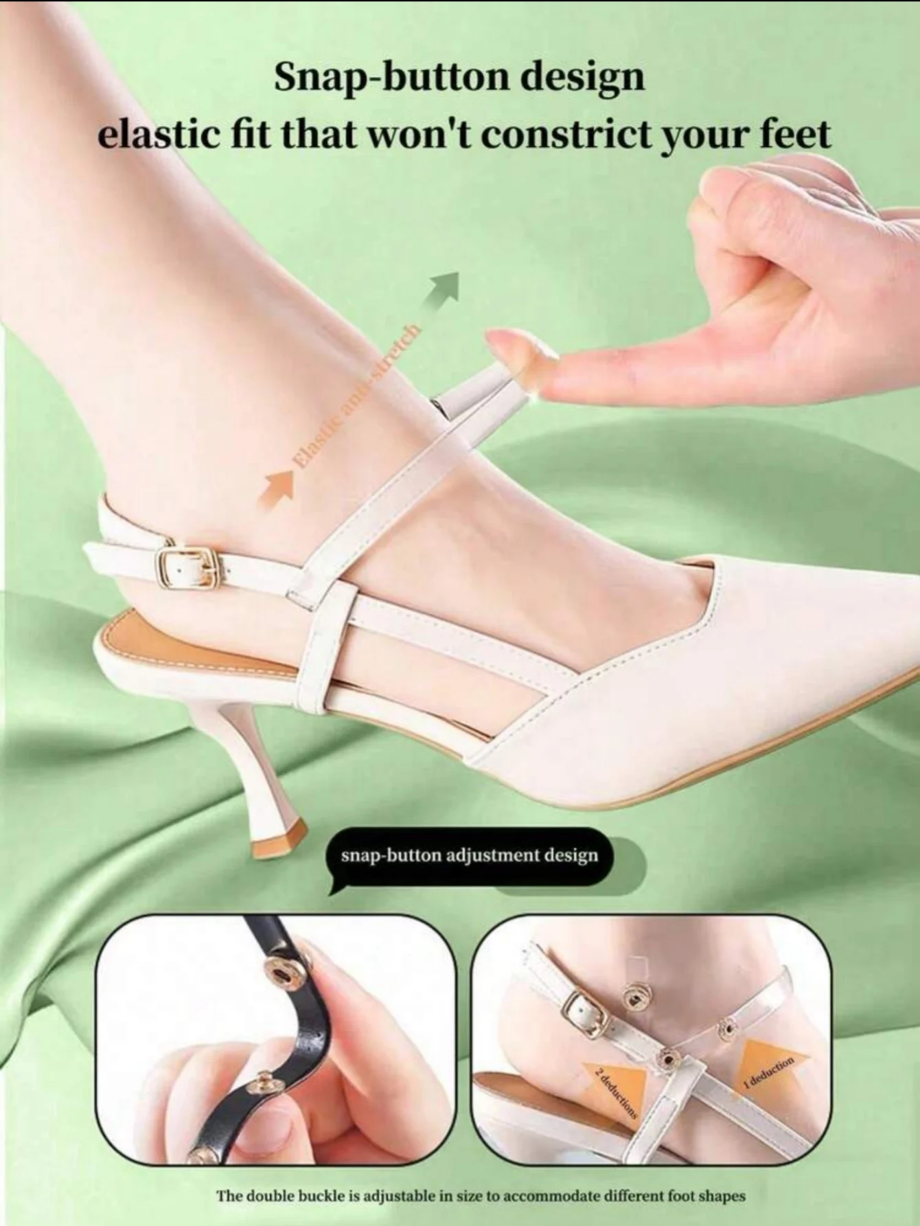 Picture 7: 1 Pair of Women's Transparent High-Heeled Shoe Straps, Non-Slip Adjustable Ankle Straps, Suitable for Summer Wide Sandals, Attractive Wedge Shoes, Elegant Gold High Heels (for Parties, Weddings, Graduations, Mother's D
