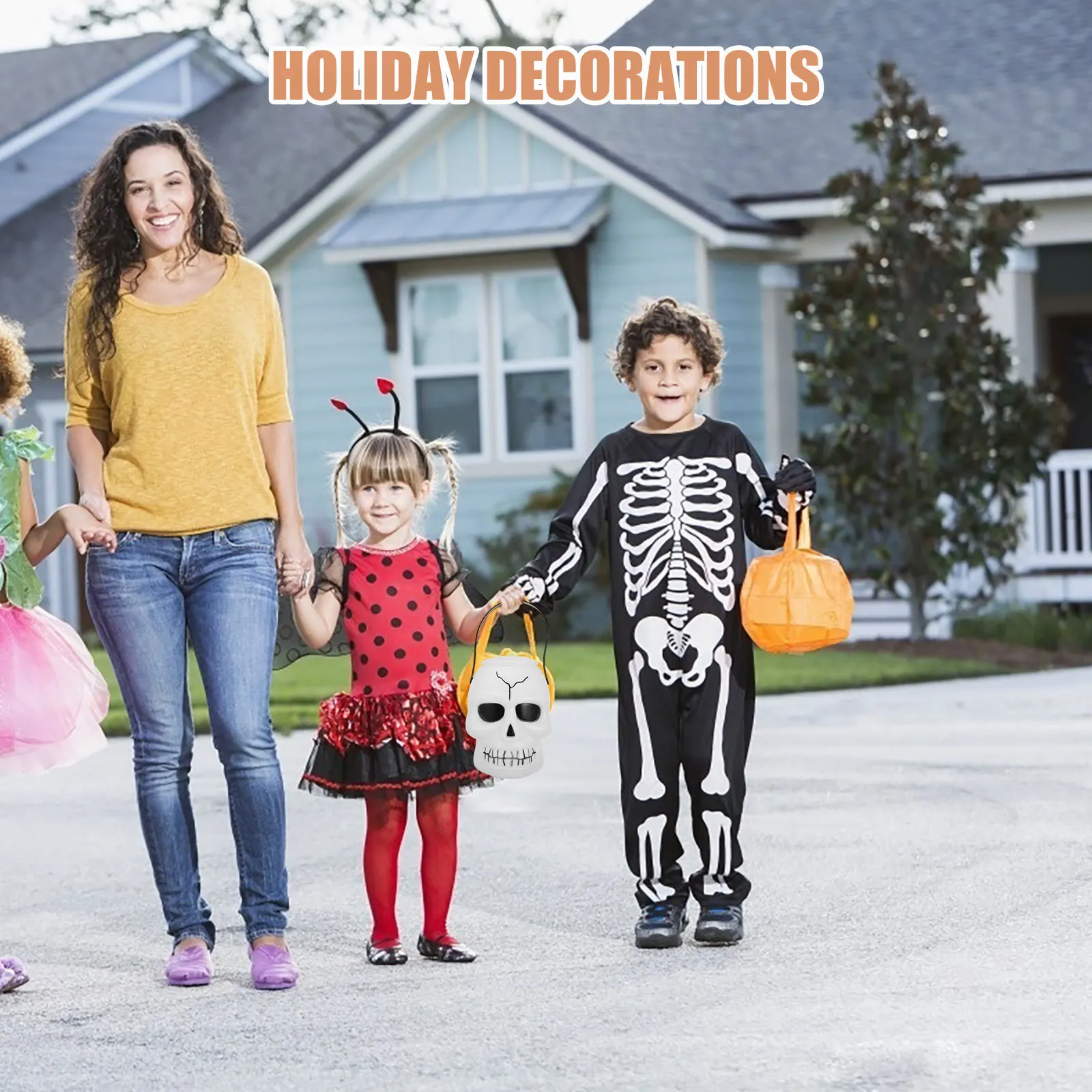 

Halloween Bucket ABS Plastic Lightweight Portable Candy Storage Party Bucket Plastic Buckets with Handles