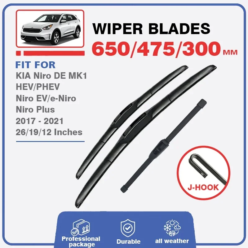 Wiper Blade For KIA Niro DE 2017-2021 EV Plus Hybrid PHEV Front Rear Wiper Windshield Windscreen Window Brushes Limpiaparabrisas