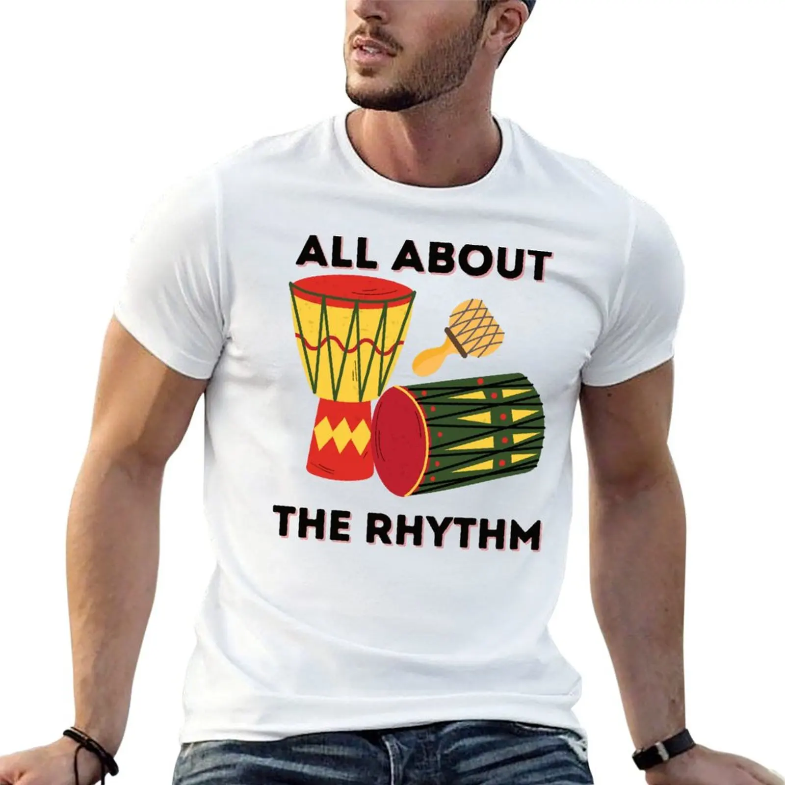 All about the Rhythm Djembe Player T-Shirt Classic Basic Casual T-Shirt