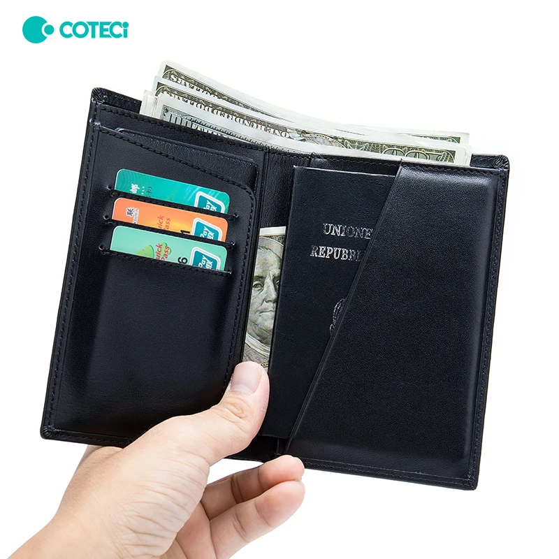 Business Top Layer Cowhide Wallet Multi Card Holder Wallet Passbook Bag New Genuine Leather Passbook Holder Men's Coin Purse