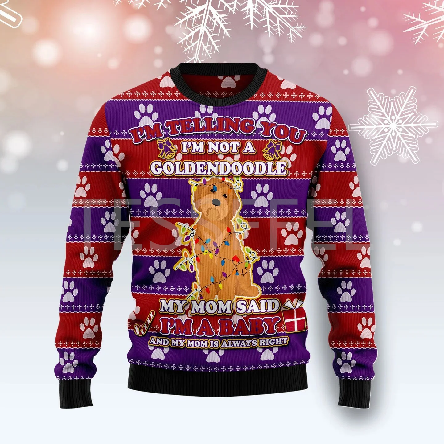 Suéter feo de Navidad para Cosplay, jersey de manga larga con estampado 3D de dibujos animados de perro, gato, Papá Noel, tatuaje, otoño e invierno,