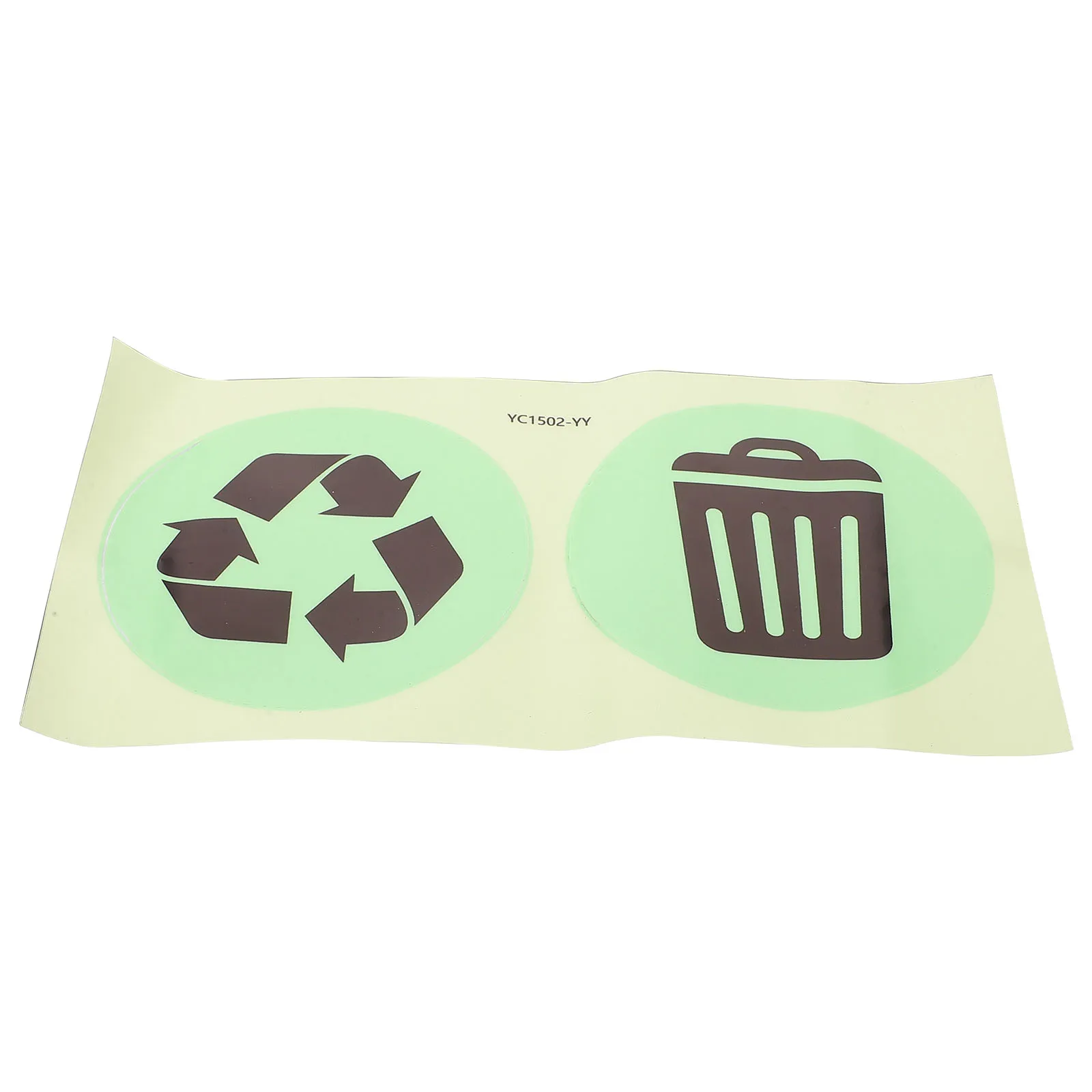 

Glow in Dark Trash Can Stickers Waterproof PVC Recycling Signs for Kitchen Garbage Bins Sorting Labels Self Adhesive Trash