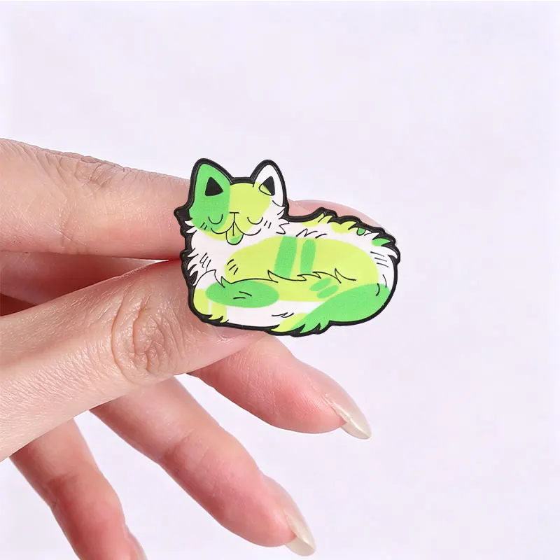 4-9 Stück/Set Cartoon Japan Anime Katzenmesser Emaille-Pins Comedy TV Flork Meme Eidechse Zauberer Frosch Luftschiff Roboter Brosche Schmuck Abzeichen – Detail 4