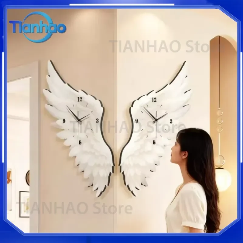 Cream Style Dual-Sided Corner Wall Clock for Silent Electronic Timepiece Living Room Home Decor Modern Multidirectional