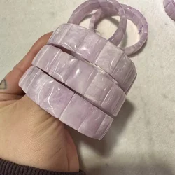 Natural Purple Spodumene / Kunzite Stone Bracelets Simple Energy elastic Bracelet Academic Magnetic Field Jewelry Party Gift