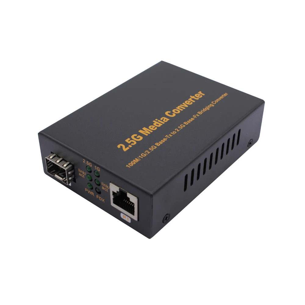 OEM 2.5G SFP RJ45 Media Converter 2.5Gbps UTP to SFP Optical Media Converter DC12V