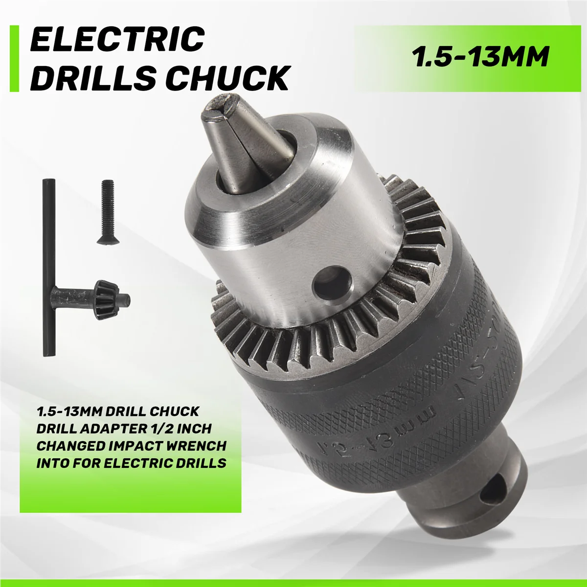 

ABZL 1.5-13mm Drill Chuck Drill Adapter 1/2 Inch Changed Impact Wrench Into for Electric Drills